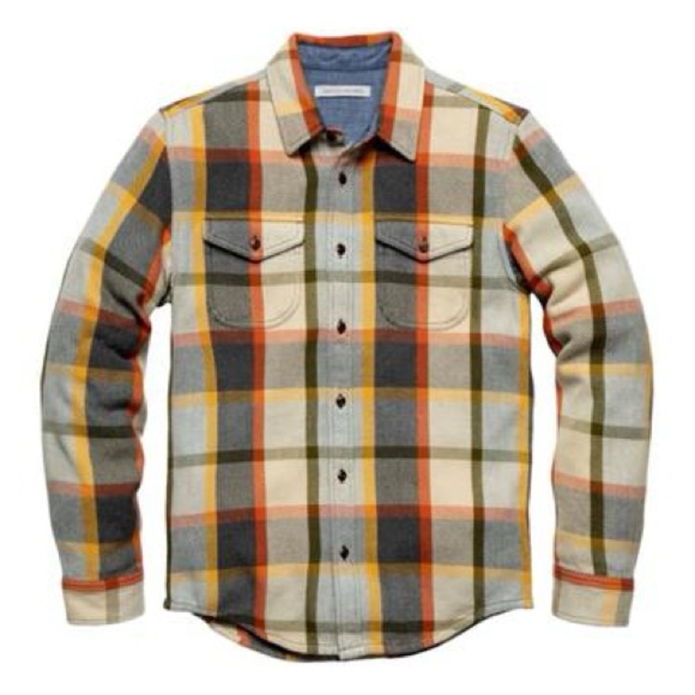 Outerknown Blanket Shirt — Pumpkin Hermosa Plaid